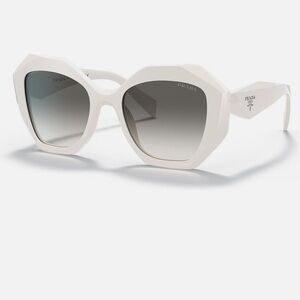 PRADA SPR 16W WHITE CAT EYE SUNGLASSES 100% AUTHENTIC LIKE NEW